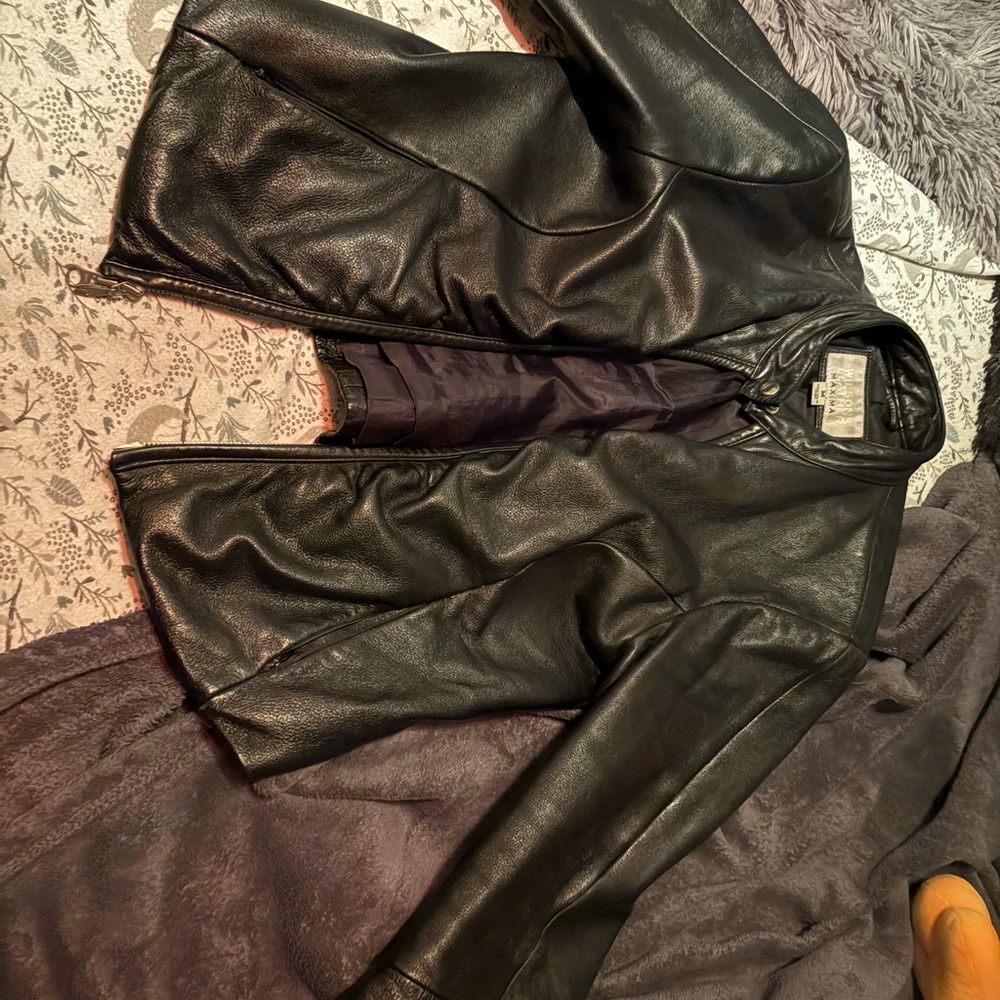 Real leather coat
